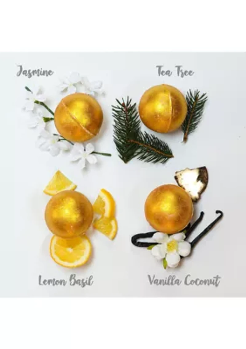 24K Gold Bath Bombs Gift Box, 9 Handmade Spa Bombs