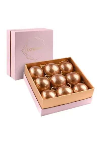 24K Rose Gold Bath Bombs Gift Set, 9 Scented Bubble Bombs