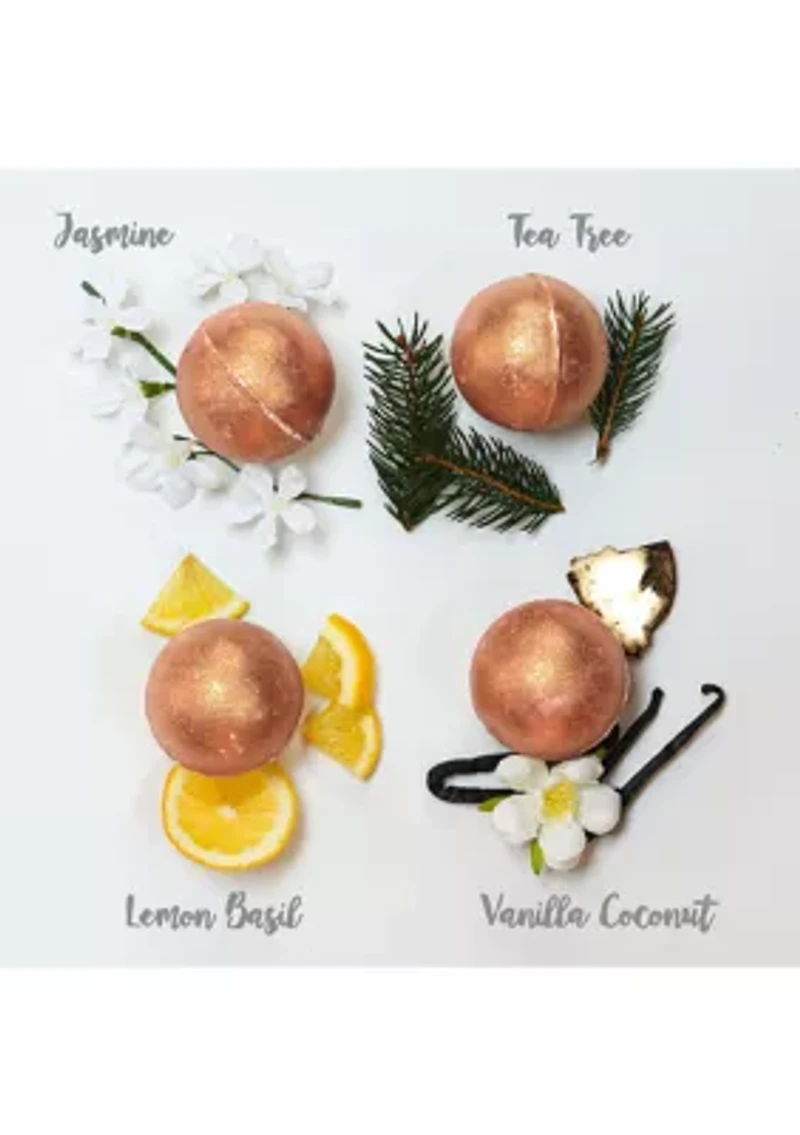 24K Rose Gold Bath Bombs Gift Set, 9 Scented Bubble Bombs