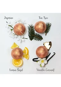 24K Rose Gold Bath Bombs Gift Set, 9 Scented Bubble Bombs