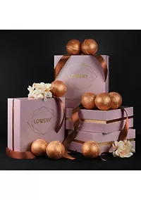 24K Rose Gold Bath Bombs Gift Set, 9 Scented Bubble Bombs