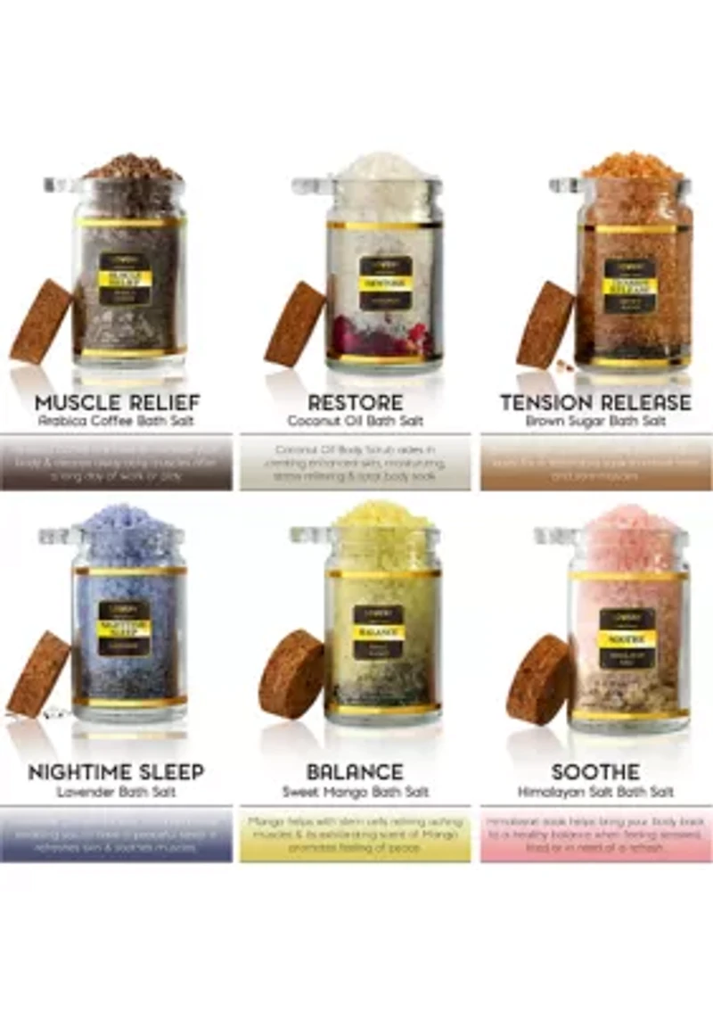 Bath Salts Gift Set with Natural Hers and Essentail Oils