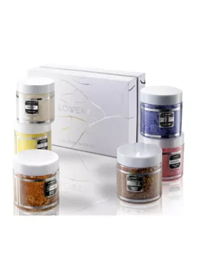 Marble Body Scrub Gift Box, 6 Scented Exfoliating Scrubs