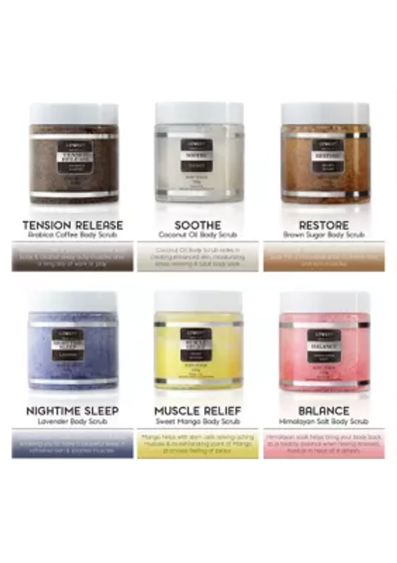 Marble Body Scrub Gift Box, 6 Scented Exfoliating Scrubs