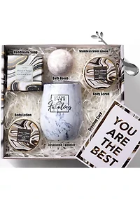 Personalized Gifts - Unique Handmade Spa Gift Box - Wine Tumbler Care Package