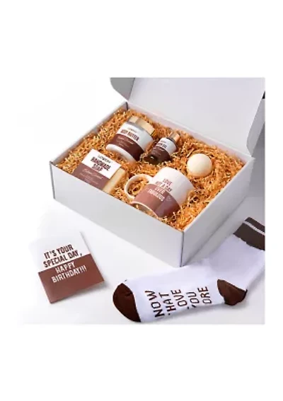 Happy Birthday Gift Box - Personalized Gifts - Relaxing Wine Tumbler and Spa Kit
