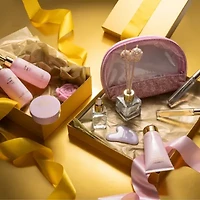 Luxury Spa Kit, 18pc Pink Rose Relaxing Basket with Perfumes, Gua Sha and More