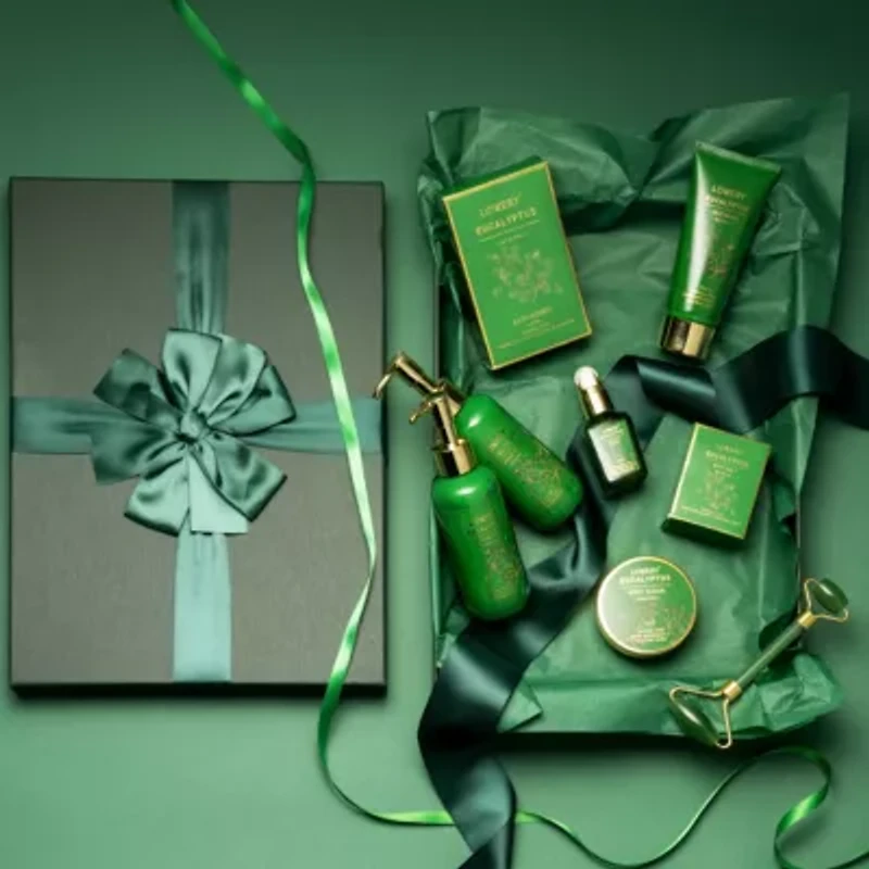 Luxury Holiday Basket, Eucalyptus Stress Relief Spa Kit, Bath and Body Care