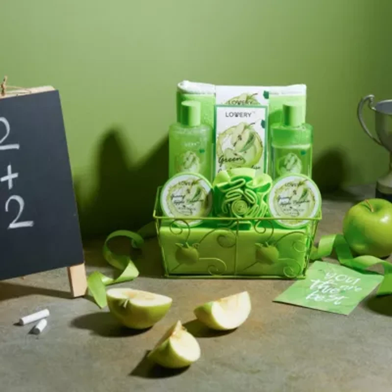Green Apple Paradise Teachers Appreciation Basket, 9pc Aromatherapy Package