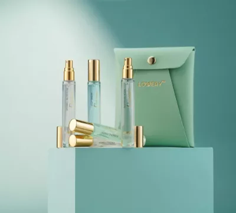 6pc Perfume Set, Floral Scented Eau de Parfum Body Spray with Leather Pouch