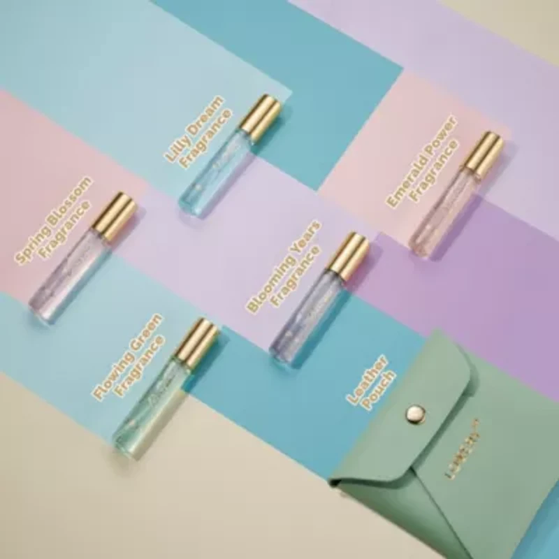 5pc Mini Perfumes for Travel Gifts, Solo Scent and Layering Fragrances with Pouch