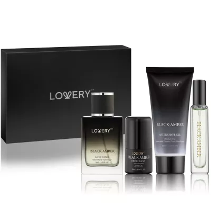 5-Pc. Black Amber Bath & Body Gift Set - Cologne, Shave Gel, Deodorant & More
