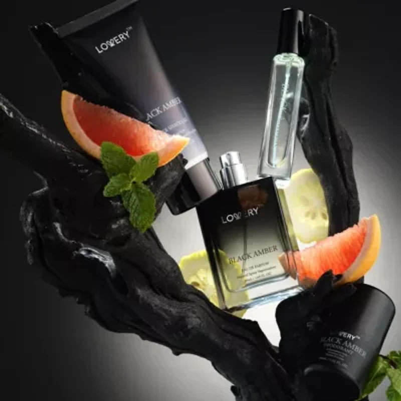 5-Pc. Black Amber Bath & Body Gift Set - Cologne, Shave Gel, Deodorant & More