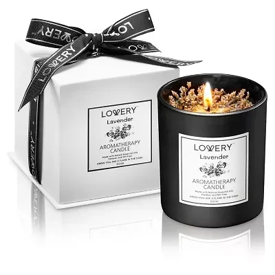 Lavender Home Candle, 8oz Luxury Aromatherapy Scented Candle Gift Set
