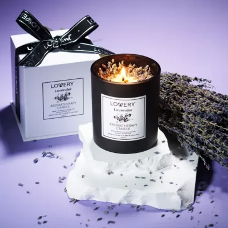 Lavender Home Candle, 8oz Luxury Aromatherapy Scented Candle Gift Set