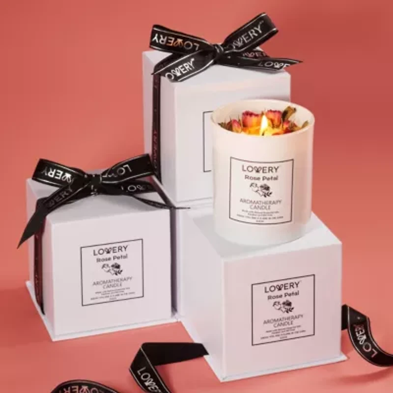 Rose Home Candle, 8oz Luxury Aromatherapy Scented Candle Gift Set