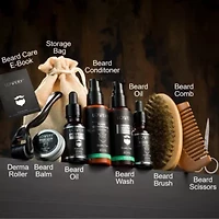 Men's 12-Pc. Beard Grooming & Growth Kit, Beard Trimming Gift Set