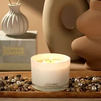 Vanilla Bean Home Candle Gift Set, 3 Wick Deluxe Soy Candles, 13oz