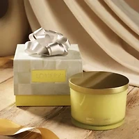 Luxury Lemon Bergamot Candle Gift Set, 3 Wick Decorated Home Candles