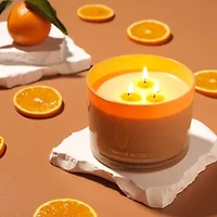 Orange Blossom Candle Gift Set, 3 Wick Home Soy Candles, 13oz