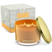 Orange Blossom Candle Gift Set, 3 Wick Home Soy Candles, 13oz
