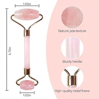 3 Pack of Rose Quartz Facial Roller, Jade Beauty Roller and Opal Anti-Aging Roller