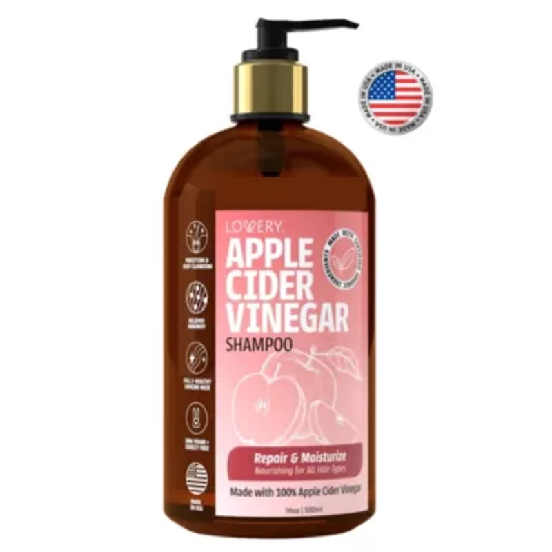 Apple Cider Vinegar Shampoo, Made in USA, 16 oz.