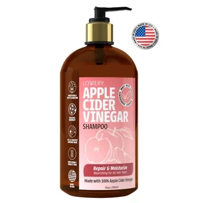 Apple Cider Vinegar Shampoo, Made in USA, 16 oz.