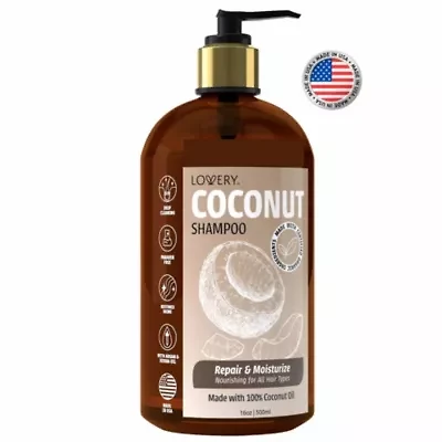 Coconut Shampoo, Made in USA, 16 oz.