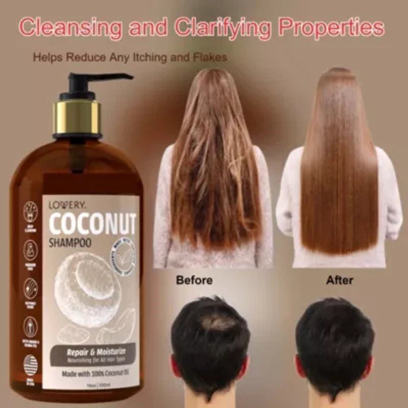 Coconut Shampoo, Made in USA, 16 oz.
