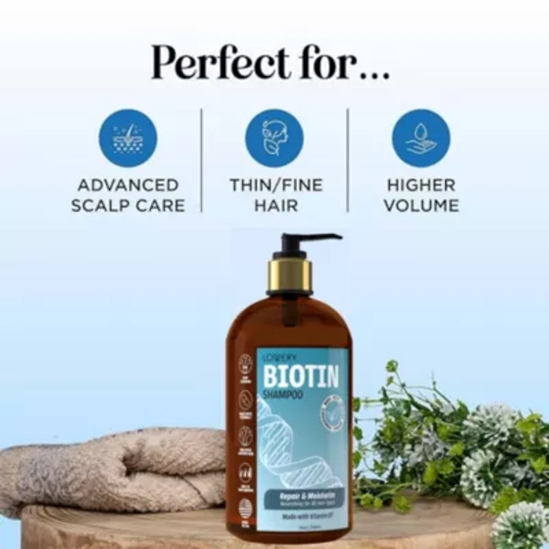Biotin Shampoo, Made in USA, 16 oz.