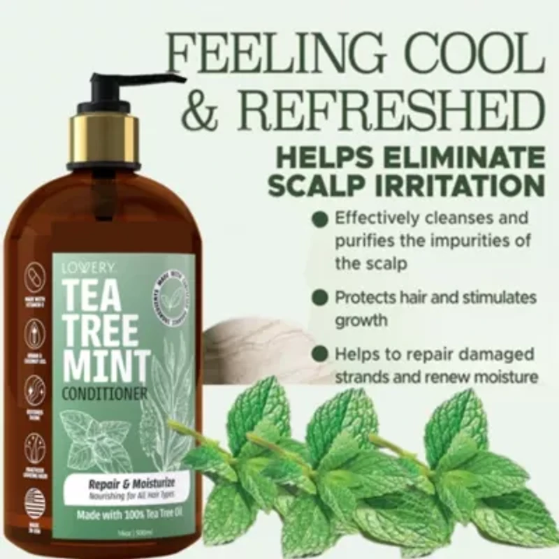 Tea Tree Mint Conditioner, Made in USA, 16 oz.