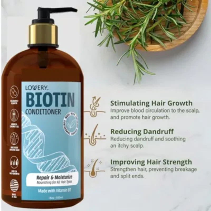 Biotin Conditioner, Made in USA, 16 oz.