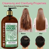 Coconut and Avocado Conditioner, Made in USA, 16 oz.