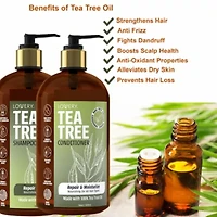 Tea Tree Shampoo and Conditioner Gift Set, Made in USA, 32 oz.