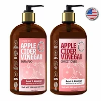 Apple Cider Vinegar Shampoo and Conditioner Gift Set, Made in USA, 32 oz.