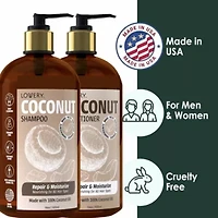 Coconut Shampoo and Conditioner Gift Set, Made in USA, 32 oz.