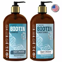Biotin Shampoo and Conditioner Gift Set, Made in USA, 32 oz.