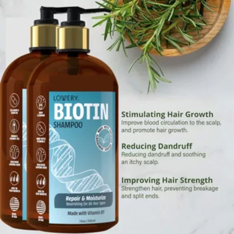 Biotin Shampoo and Conditioner Gift Set, Made in USA, 32 oz.