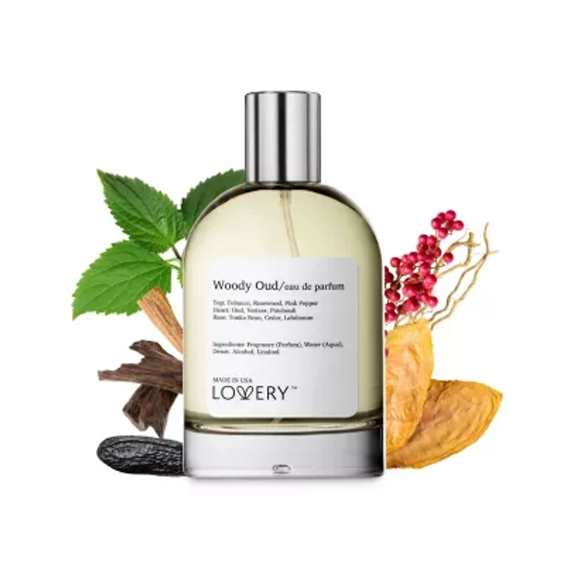 Lovery Woody Oud Perfume Inspired by Tom Ford Oud Wood EDP - 3.38fl oz Long Lasting Eau de Parfum - Made in USA