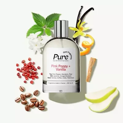 Lovery Pure Pink Poppy & Vanilla Perfume Inspired by YSL Black Opium - 3.38fl oz Long Lasting Eau de Parfum - Made in France