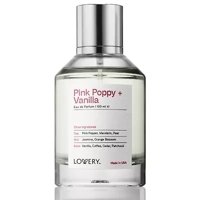 Lovery Pink Poppy & Vanilla Perfume Inspired by YSL Black Opium - 3.38fl oz Long Lasting EDP - Made in USA