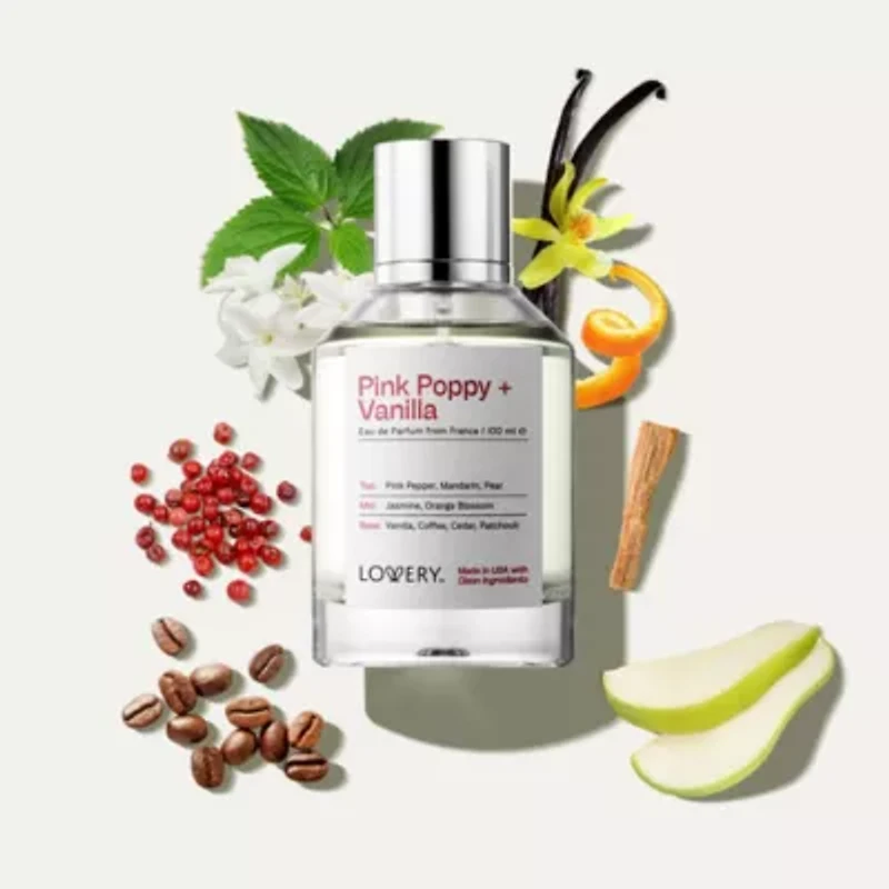 Lovery Pink Poppy & Vanilla Perfume Inspired by YSL Black Opium - 3.38fl oz Long Lasting EDP - Made in USA