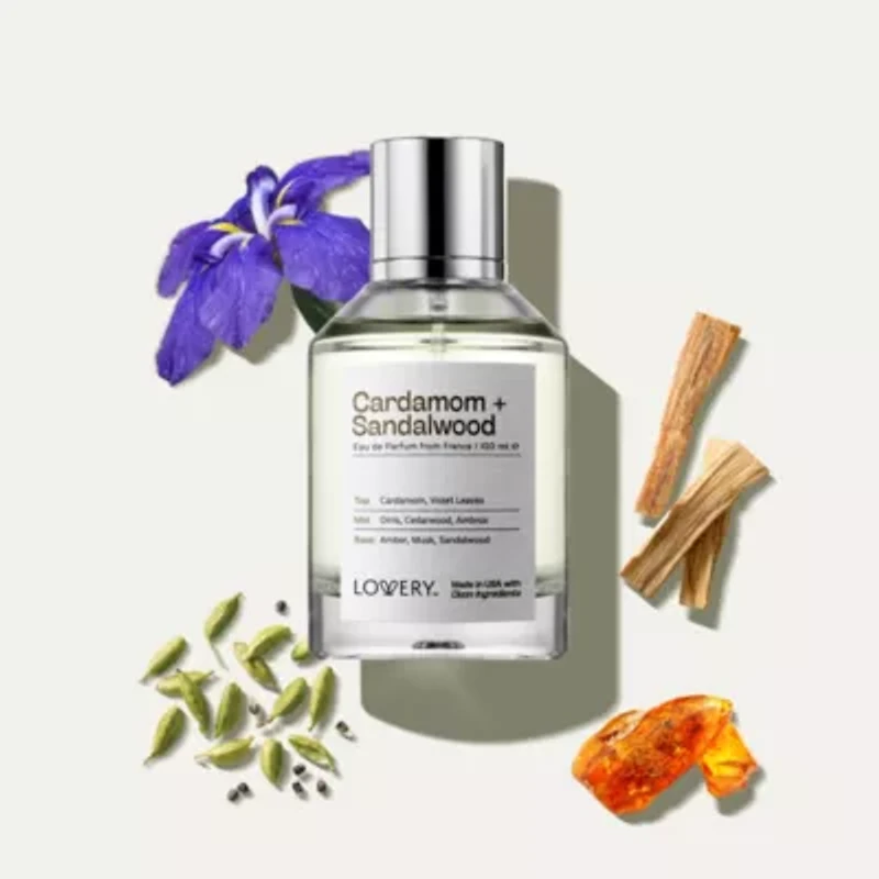 Lovery Cardamom Sandalwood Perfume Inspired by Lelabo Santal 33 - 3.38fl oz Long Lasting Eau de Parfum - Made in USA