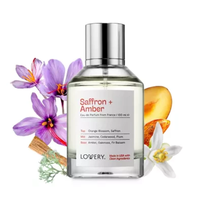 Lovery Saffron Amber Perfume Inspired by Baccarat Rouge 540 - 3.38fl oz Long Lasting Eau de Parfum - Made in USA