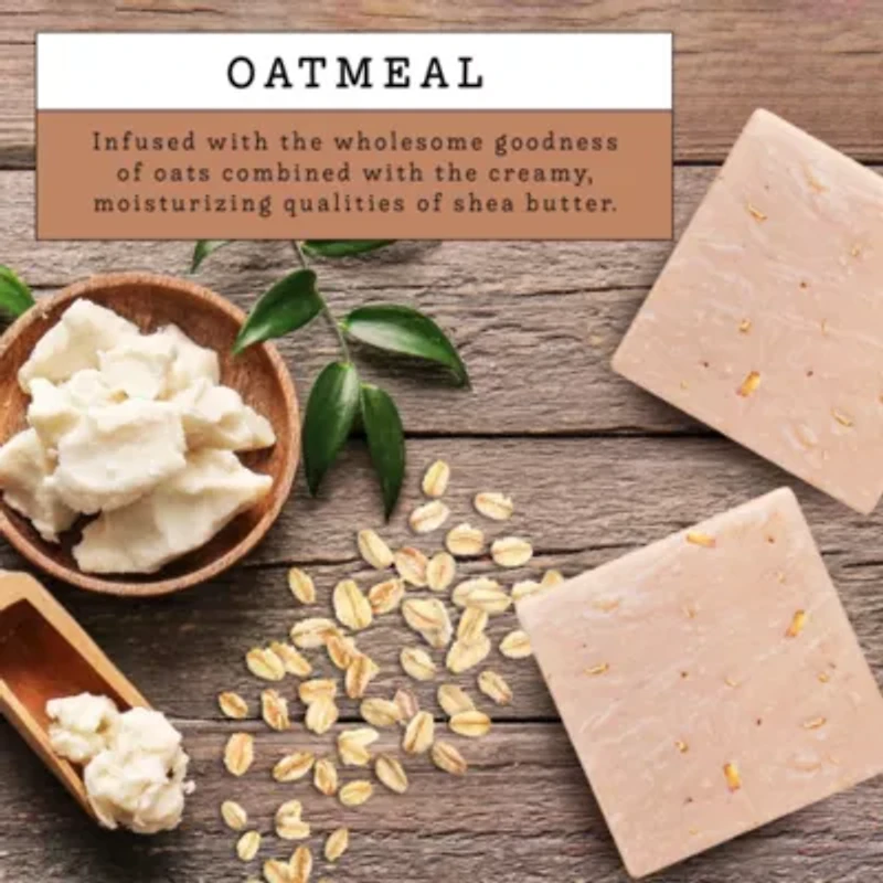 Lovery Handmade Goat Milk Soap Bar with Organic Shea Butter - 3Pack Oatmeal Scent Made in USA