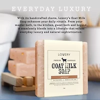 Lovery Handmade Goat Milk Soap Bar with Organic Shea Butter - 3Pack Oatmeal Scent Made in USA