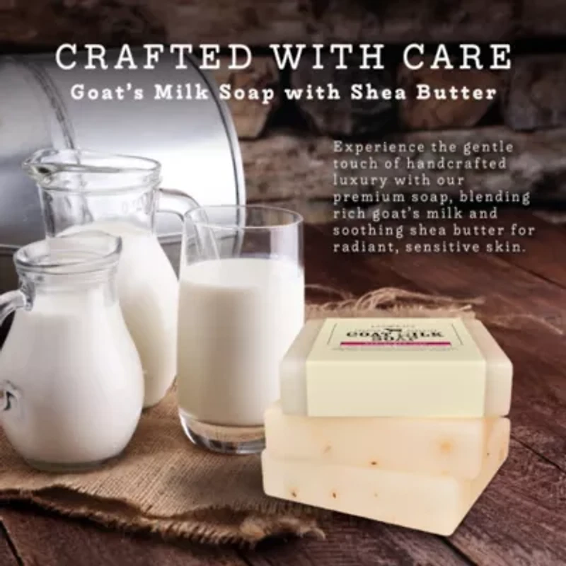 Lovery Handmade Goat Milk Soap Bars with Organic Shea Butter - 3Pack Hydrangea Rose Scent Made in USA