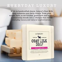 Lovery Handmade Goat Milk Soap Bars with Organic Shea Butter - 3Pack Hydrangea Rose Scent Made in USA