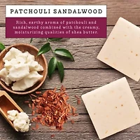 Lovery Handmade Goat Milk Soap Bars with Organic Shea Butter - 3Pack Patchouli Sandalwood Scent Made in USA